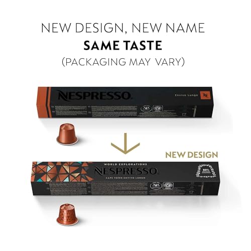 Nespresso Capsules OriginalLine,  Cape Town Envivo Lungo,  Dark Roast,  Coffee Pods,  50-Count