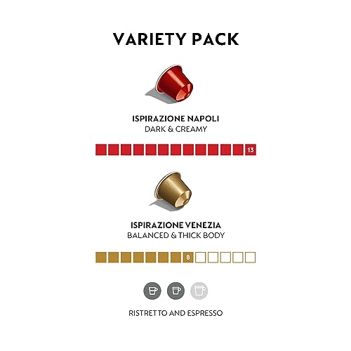 Nespresso Capsules OriginalLine,  Napoli and Venezia Variety Pack,  Medium & Dark Roast,  Espresso Coffee Pods,  50-Count