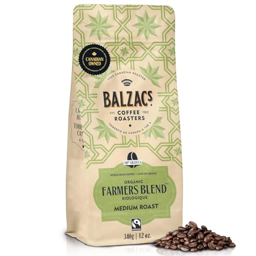 Balzac's Coffee Roasters, Farmer's Blend, 100% Arabica Coffee, Medium Roast, Whole Bean Coffee, 340g