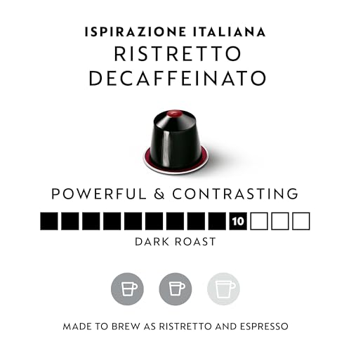 Nespresso Capsules OriginalLine,  Ristretto Decaffeinato,  Dark Roast,  Espresso Coffee Pods,  50-Count