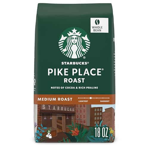 Starbucks, Pike Place Roast, Medium Roast, Whole Bean Coffee, 18 oz