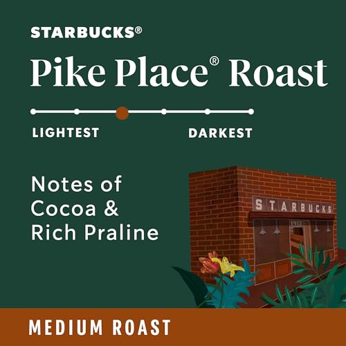 Starbucks, Pike Place Roast, Medium Roast, Whole Bean Coffee, 18 oz