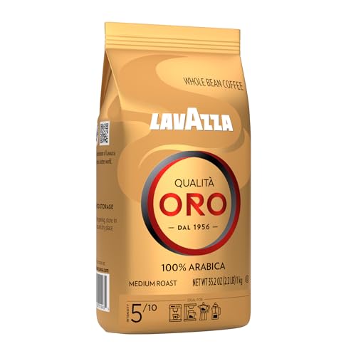Lavazza, Qualità Oro, 100% Arabica, Medium Roast, Whole Bean Coffee, 2.2 lb