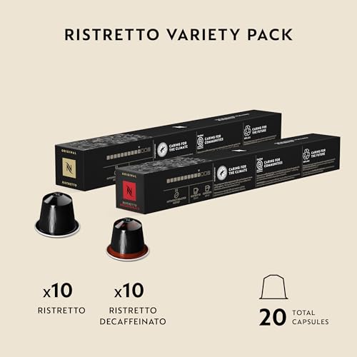 image Nespresso Capsules OriginalLine,  Ristretto Variety Pack,  Dark Roast,  Espresso Coffee Pods,  20-Count