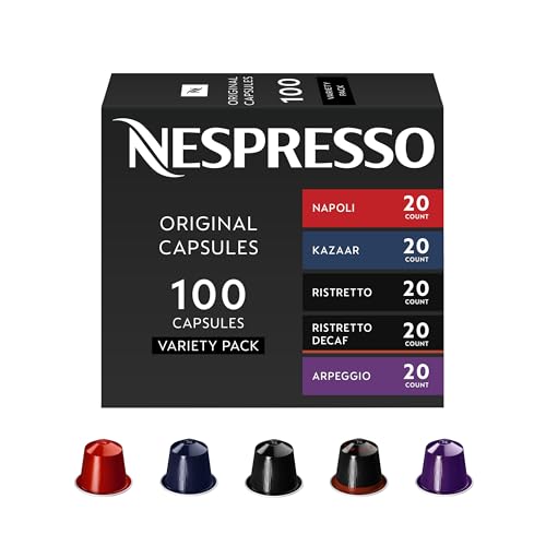 Nespresso Capsules OriginalLine,  Dark Roast Variety Pack,  Dark Roast,  Espresso Coffee Pods,  100-Count