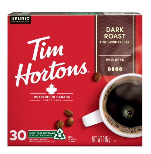 Tim Hortons, Dark Roast, 100% Arabica, Dark Roast, K-Cup Pods, 30 Count