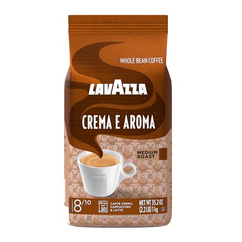 Lavazza, Crema E Aroma, Arabica and Robusta Blend, Medium Roast, Whole Bean Coffee, 2.2 lb