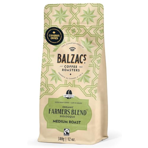 Balzac's Coffee Roasters, Farmer's Blend, 100% Arabica Coffee, Medium Roast, Whole Bean Coffee, 340g