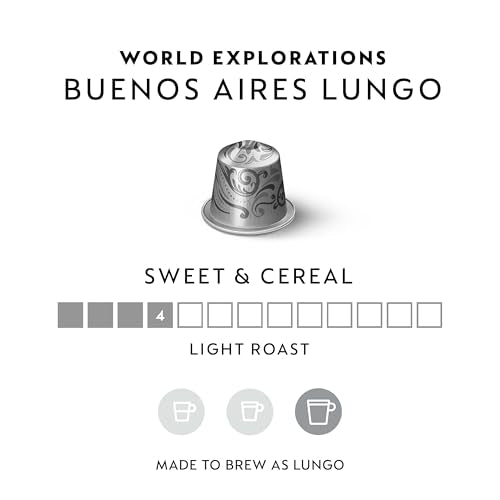 Nespresso Capsules OriginalLine,  Buenos Aires Lungo,  Light Roast,  Coffee Pods,  50-Count