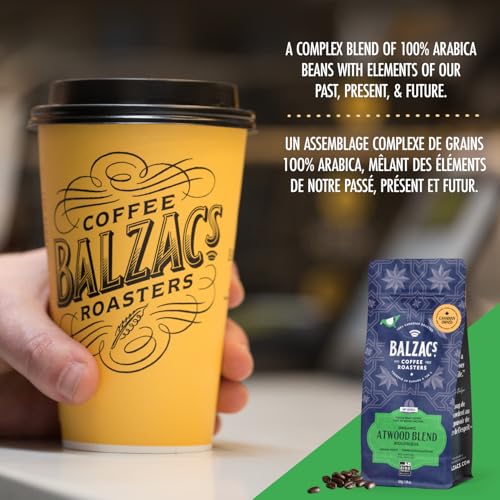 Balzac's Coffee Roasters, Atwood Blend, 100% Arabica Coffee, Dark Roast, Whole Bean Coffee, 340g