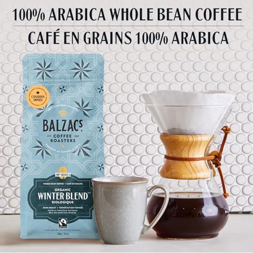 Balzac's Coffee Roasters, Winter Blend, 100% Arabica Coffee, Dark Roast, Whole Bean Coffee, 340g