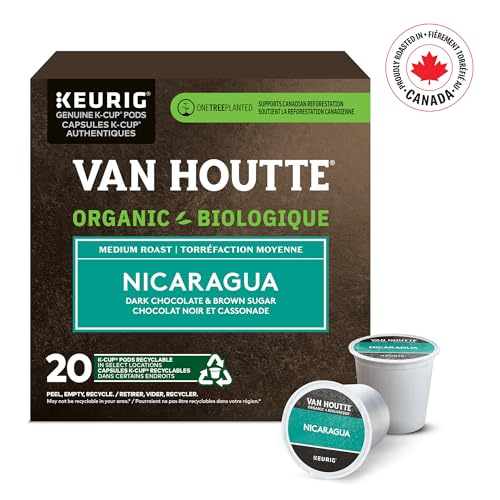 Van Houtte, Nicaragua, Organic Fairtrade Coffee, 100% Arabica, Medium Roast, K-Cup Pods, 20 Count