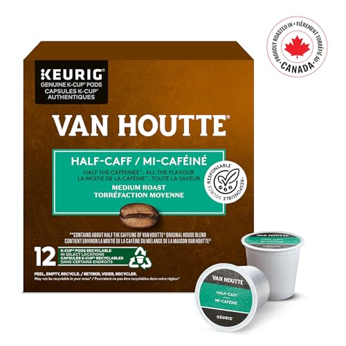Van Houtte, Half Caff, 100% Arabica, Medium Roast, K-Cup Pods, 72 Count