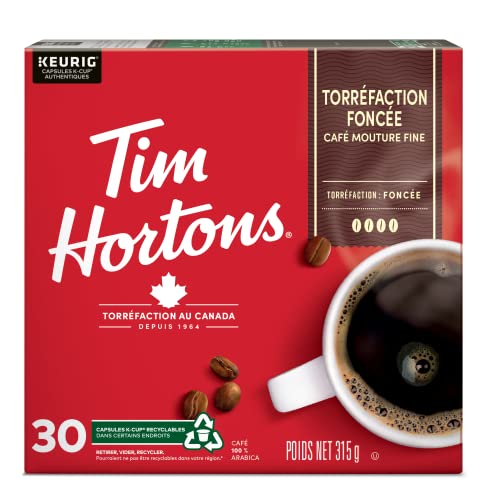 Tim Hortons, Dark Roast, 100% Arabica, Dark Roast, K-Cup Pods, 30 Count