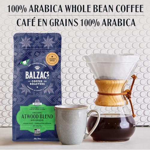 Balzac's Coffee Roasters, Atwood Blend, 100% Arabica Coffee, Dark Roast, Whole Bean Coffee, 340g