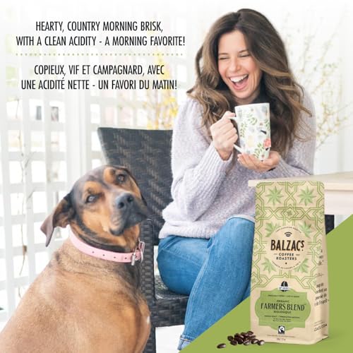Balzac's Coffee Roasters, Farmer's Blend, 100% Arabica Coffee, Medium Roast, Whole Bean Coffee, 340g