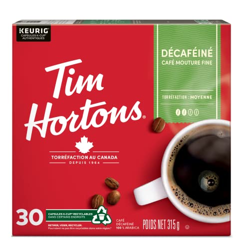 Tim Hortons, Decaf, 100% Arabica, Medium Roast, K-Cup Pods, 30 Count