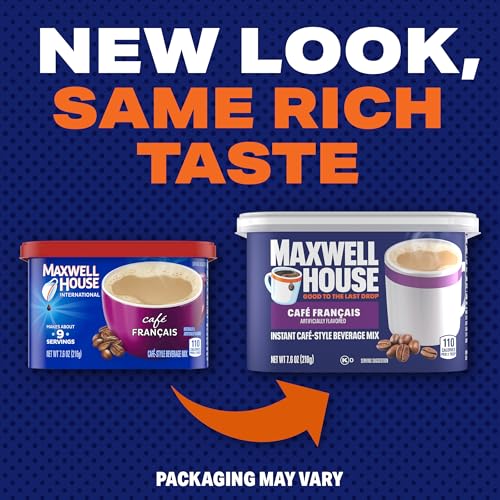 Maxwell House,  Cafe Francais,  Kosher,  Light Roast,  Instant Coffee,  Canister 7.6 oz