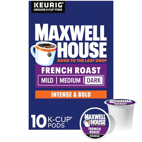 Maxwell House,  French Roast,  100% Arabica Coffee,  Dark Roast,  K-Cup Coffee Pods,  10 Count