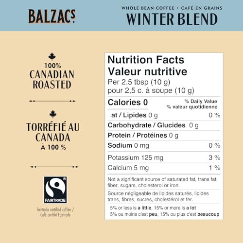 Balzac's Coffee Roasters, Winter Blend, 100% Arabica Coffee, Dark Roast, Whole Bean Coffee, 340g