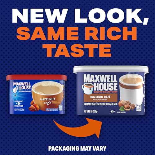 Maxwell House,  Hazelnut Cafe,  Kosher,  Light Roast,  Instant Coffe,  Canister 9 oz