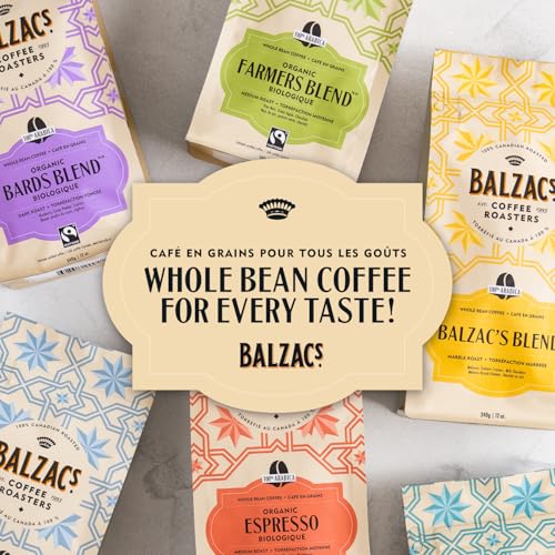 Balzac's Coffee Roasters, Balzac’s Blend, 100% Arabica Coffee, Medium Roast, Whole Bean Coffee, 340g