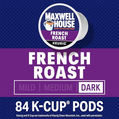 Maxwell House,  French Roast,  100% Arabica Coffee,  Dark Roast,  K-Cup Coffee Pods,  84 Count