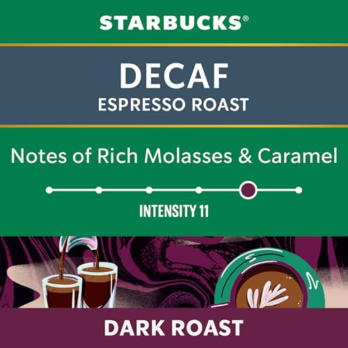 Starbucks, Decaf Espresso Roast, Dark Roast, Coffee Pods, 5 x 10-Count
