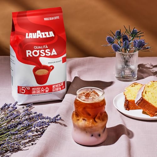 image Lavazza, Qualità Rossa, Arabica and Robusta Blend, Medium Roast, Whole Bean Coffee, 2.2 lb