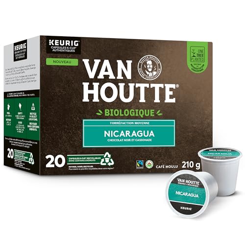Van Houtte, Nicaragua, Organic Fairtrade Coffee, 100% Arabica, Medium Roast, K-Cup Pods, 20 Count
