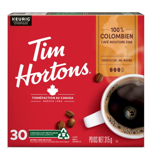 Tim Hortons, Colombian, 100% Colombian, Medium Roast, K-Cup Pods, 30 Count
