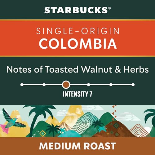 Starbucks, Single Origin Colombia, Medium Roast, Coffee Pods, 5 x 10-Count