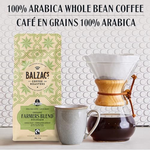 Balzac's Coffee Roasters, Farmer's Blend, 100% Arabica Coffee, Medium Roast, Whole Bean Coffee, 340g