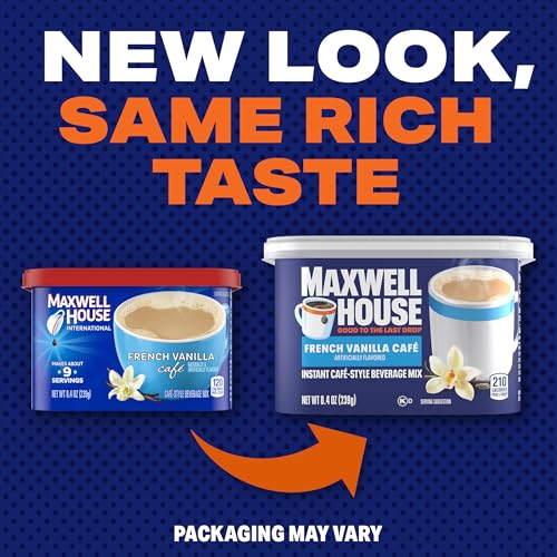 Maxwell House,  French Vanilla Cafe,  Kosher,  Light Roast,  Instant Coffee,  Canister 8.4 oz