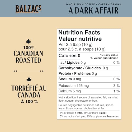Balzac's Coffee Roasters, A Dark Affair, 100% Arabica Coffee, Dark Roast, Whole Bean Coffee, 340g