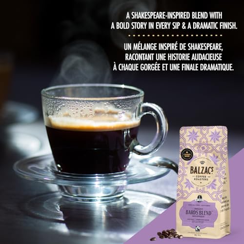 Balzac's Coffee Roasters, Bard's Blend, 100% Arabica Coffee, Dark Roast, Whole Bean Coffee, 340g