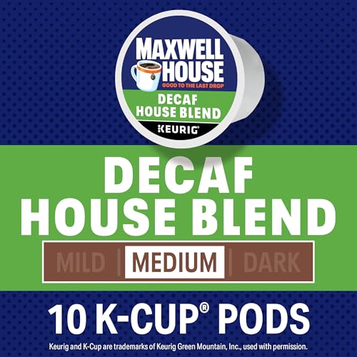 Maxwell House,  Decaf House Blend,  100% Arabica Coffee,  Medium Roast,  K-Cup Coffee Pods,  10 Count