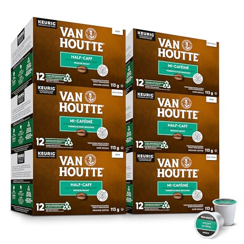 Van Houtte, Half Caff, 100% Arabica, Medium Roast, K-Cup Pods, 72 Count