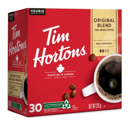 Tim Hortons, Original Blend, 100% Arabica, Medium Roast, K-Cup Pods, 30 Count