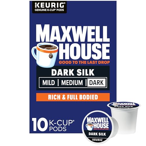 Maxwell House,  Dark Silk,  Kosher,  Dark Roast,  K-Cup Coffee Pods,  10 Count