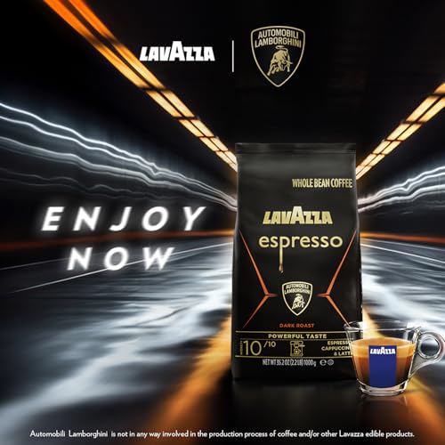 Lavazza, Espresso for Automobili Lamborghini, Arabica and Robusta Blend, Dark Roast, Whole Bean Coffee, 2.2 lb